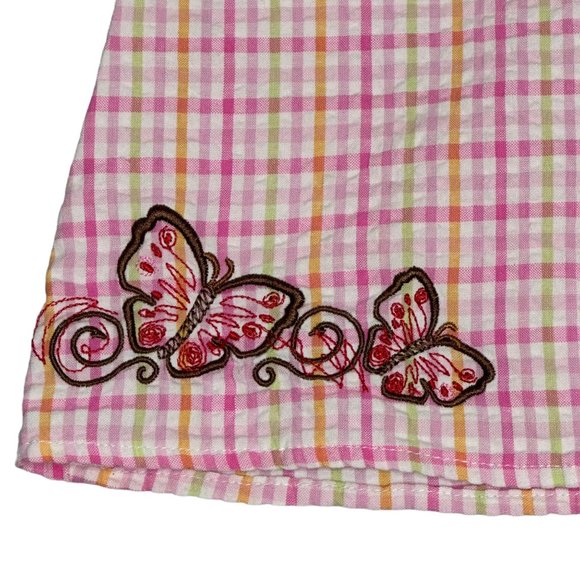 The Mayfair Company Dress Baby Girl 12 Month Pink Sleeveless Plaid Butterfly - Picture 3 of 6